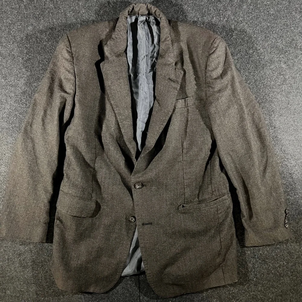 Briar Sport Coat Mens 42 Brown Pure Wool Blazer Jacket Vintage Professional USA